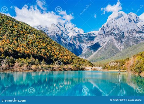 Landscape of Blue Moon Valley in Jade Dragon Snow Mountain, Lijiang, Yunnan, China Stock Photo ...