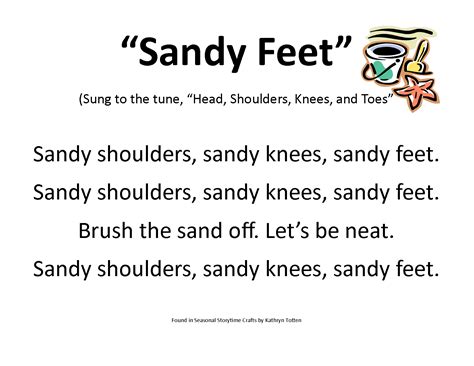 Beach themed storytime- "Sandy Feet" song | Beach theme preschool, Preschool songs, Beach songs