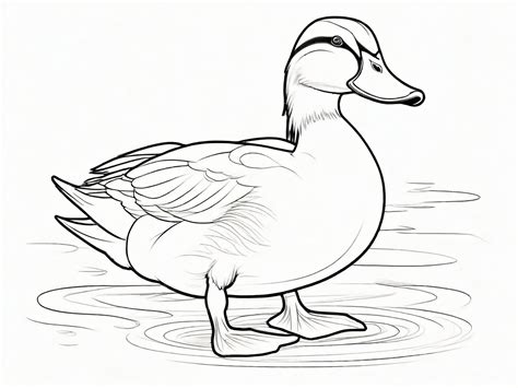 Premium AI Image | Hand drawn duck outline illustration