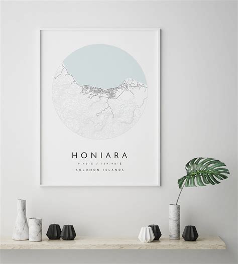 Honiara Map Honiara Solomon Islands City Map Home Town - Etsy