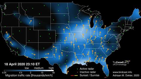 Note: new color scale for BirdCast Live Migration Maps : BirdCast