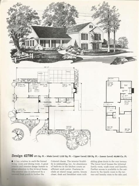 Colonial Tri-Level | Tri level house, Vintage house plans, Colonial house plans