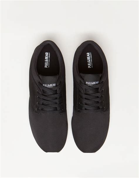 Pull&bear Sport Shoes With Mesh Detail in Black | Lyst