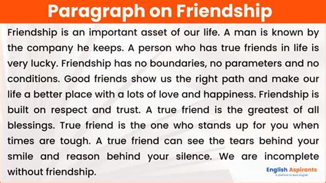 Paragraph on Friendship in English [100, 120, 150, 200, 250 Words] | Paragraph on friendship ...