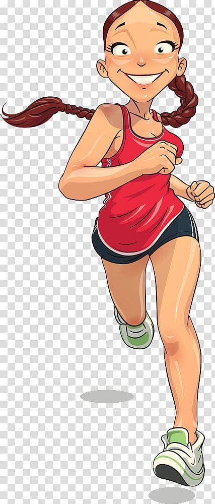 woman jogging illustration, Running Cartoon Sport Illustration, Running girl transparent ...