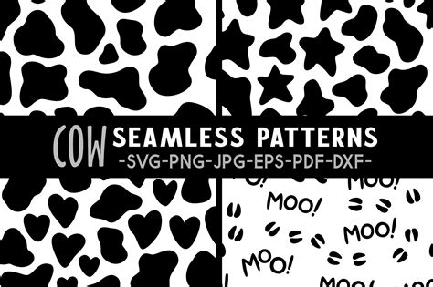 Cow print svg Cow seamless pattern svg Cow spots svg