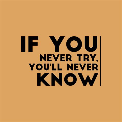 if you never try, you'll never know. Motivational quote 27158855 Vector ...