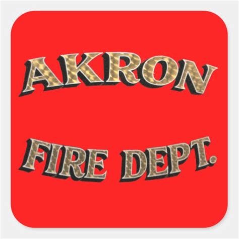 Akron Fire Department Stickers. Square Sticker | Zazzle