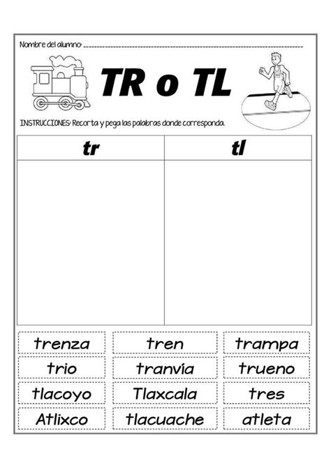 Excelentes ejercicios para repasar sílabas trabadas, carretillas y ...