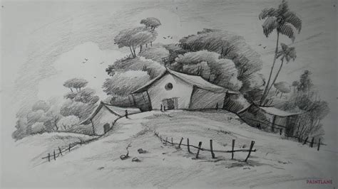 Village Drawing Sketch at PaintingValley.com | Explore collection of Village Drawing Sketch