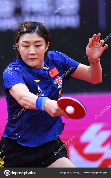 Chinese Table Tennis Player Chen Meng Plays Romanian Table Tennis ...