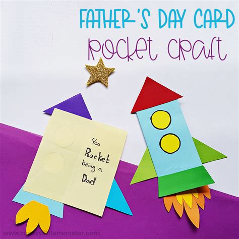 Father's Day Card - Rocket Craft - Messy Little Monster