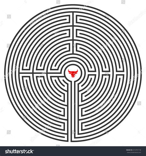 Illustration Minotaur Maze Vector Stock Vector (Royalty Free) 415791718 | Shutterstock