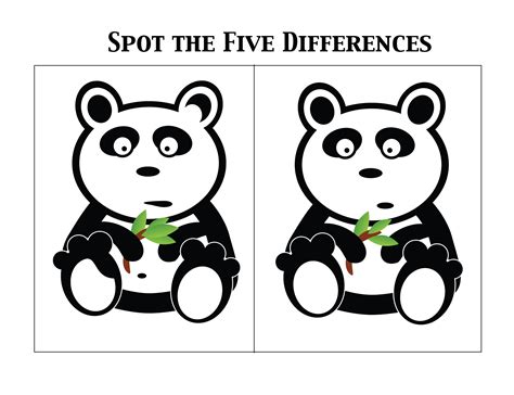 Spot the Difference Worksheets | Panda images, Panda, Different