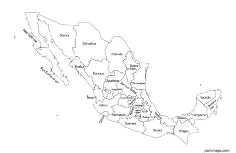 Gratis, Descargable Mapa Vectorial De Mexico (EPS, SVG, PDF, PNG, Adobe Illustrator). | Mapa de ...