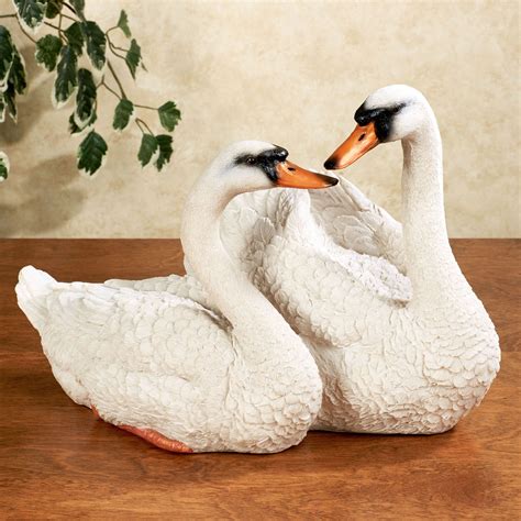 Serene Love Swan Sculpture