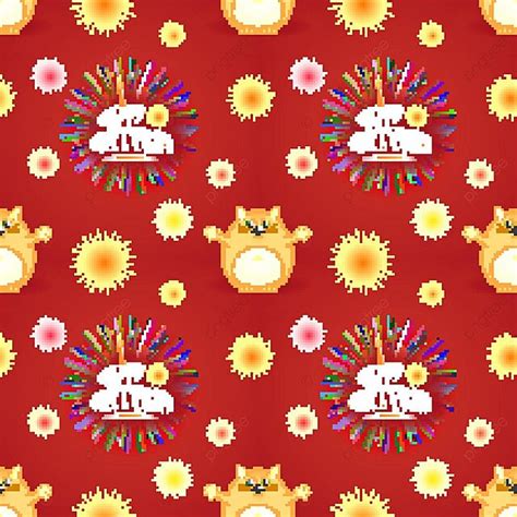 Fat Cat Birthday Celebration Seamless Pattern Birthday Party Background ...