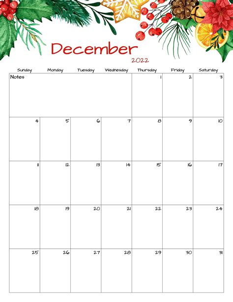 December Calendar December 2022 Printable Calendar - Etsy Denmark