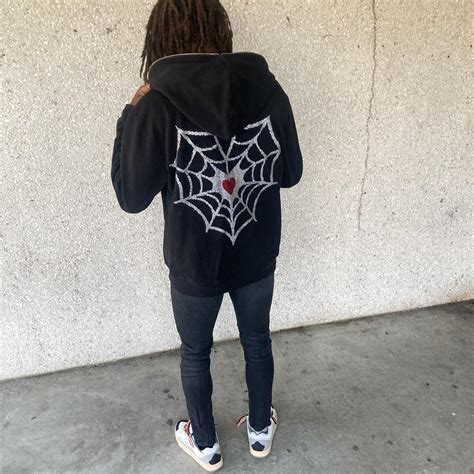 Medium sized Quan “Kozy” full zip rhinestone hoodie # - Depop