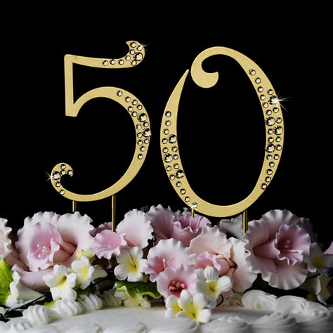 50th Golden Anniversary Cake Topper - Elegant Bridal Hair Accessories