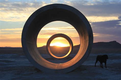 Stunning sunset during summer solstice at Nancy Holt's Sun Tunnels ...