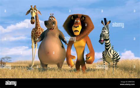 MELMAN GLORIA THE HIPPO ALEX THE LION & MARTY THE ZEBRA MADAGASCAR 2 Stock Photo, Royalty Free ...