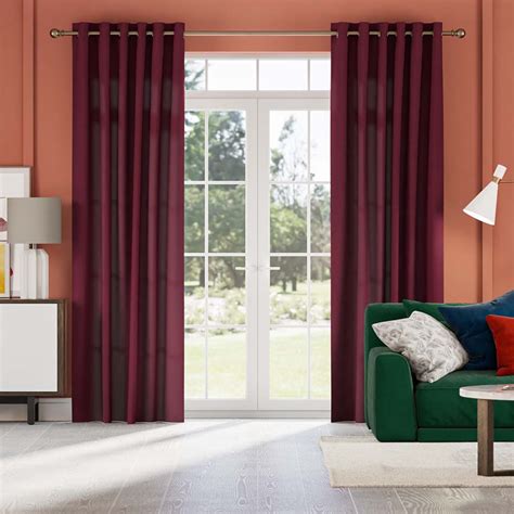 Maroon Living Room Curtains | Baci Living Room