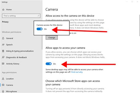 Device privacy settings in Windows 10