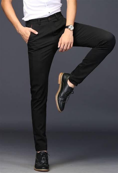 Mens Slim Fit Suit Pants : Black Plus Size Stretch Mens Business Suit ...