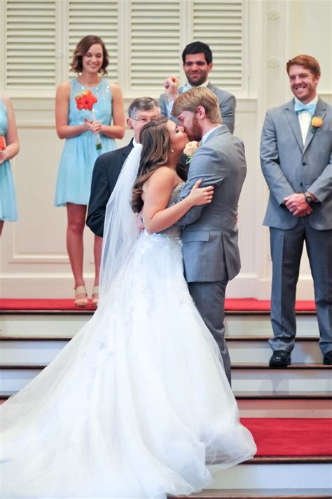 An Aqua and Orange Wedding at a Private Residence in Auburn, Alabama