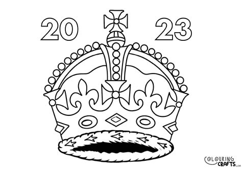 King Charles III Crown 2023 Coronation Colouring Page - Colouring Crafts