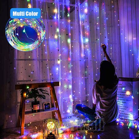 100LED Party Wedding Curtain Fairy Lights USB String Light Home w/Remote Control | eBay