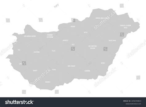 Hungary Political Map Administrative Divisions Stock Vector (Royalty ...