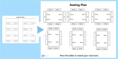 Sample Seating Chart Template | Editable | F - 2 Resources