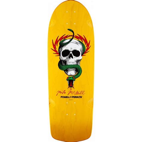 Powell Peralta McGill Skull+Snake Yellow Reissue Skateboard Deck 10.0 ...