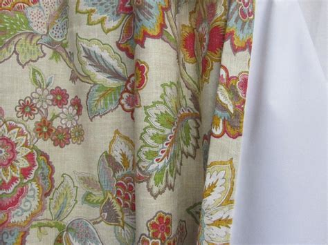 Colorful Floral Drapes Jacobean Floral Curtains Multi-Color | Etsy