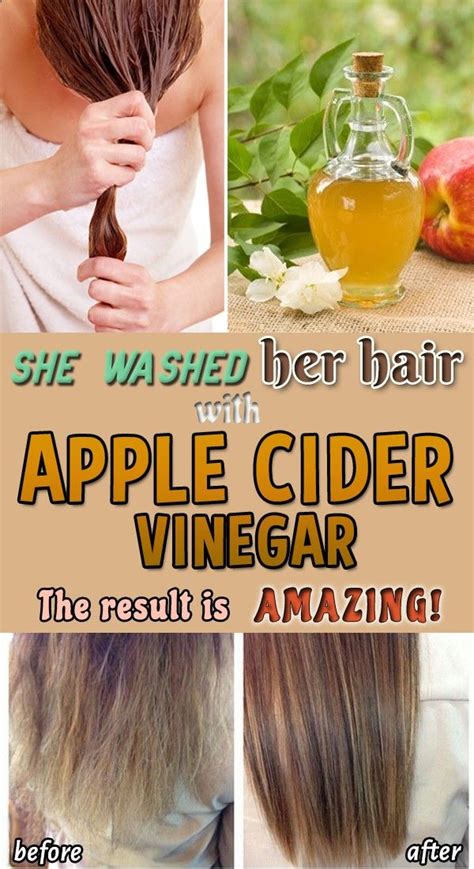 She washed her hair with apple cider vinegar. The result is AMAZING ...