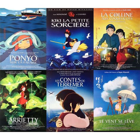 Lot of 6 Miyazaki / Studio Ghibli French Movie Posters. N2