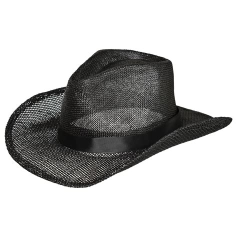 Straw Cowboy Hat - Black - Walmart.com