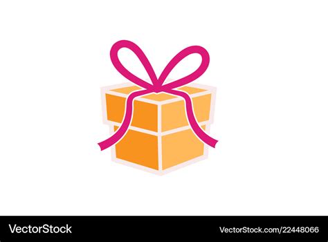 Creative gift box logo Royalty Free Vector Image