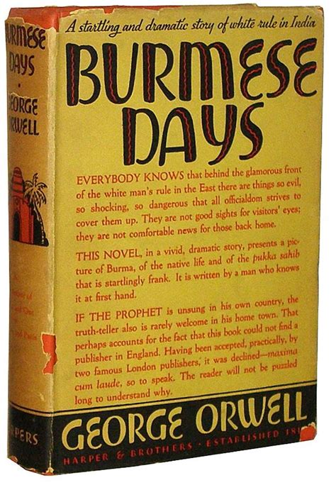 Burmese Days by Orwell, George: Near Fine Hard Cover (1934) 1st Edition ...