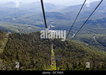 Whiteface mountain telecabin gondola Stock Photo - Alamy