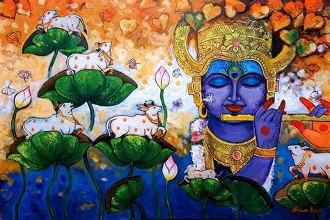 Exploring the Divine Expressions in Krishna Paintings