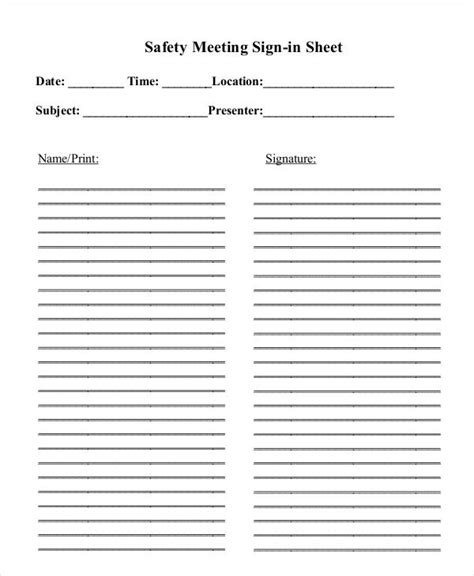 Sign In Sheet Template - 12+ Free Wrd, Excel, PDF Documents Download