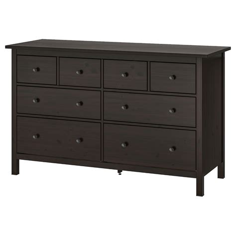 HEMNES 8-drawer dresser, black-brown, 63x373/4" - IKEA