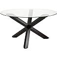 Amazon.com - Uptown Club Modern Round Dining Table with Tempered Glass ...