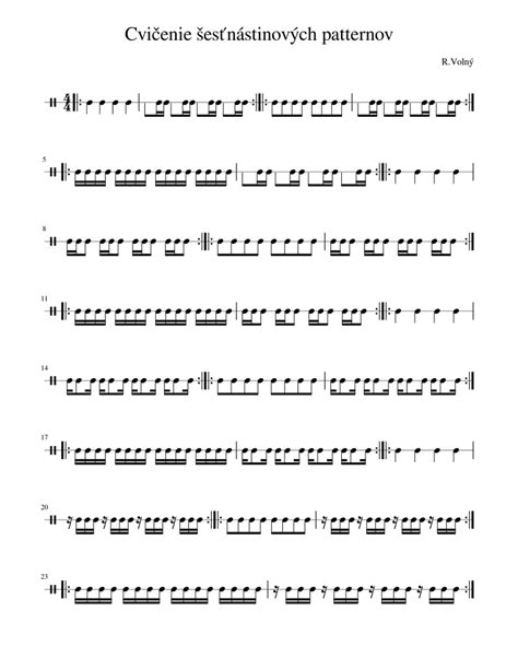 Snare Drum 16th note patterns practice Sheet music for Snare drum (Solo) | Musescore.com