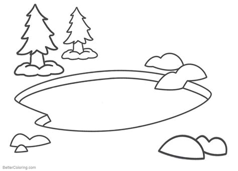 Pond Coloring Pages Simple Clipart - Free Printable Coloring Pages