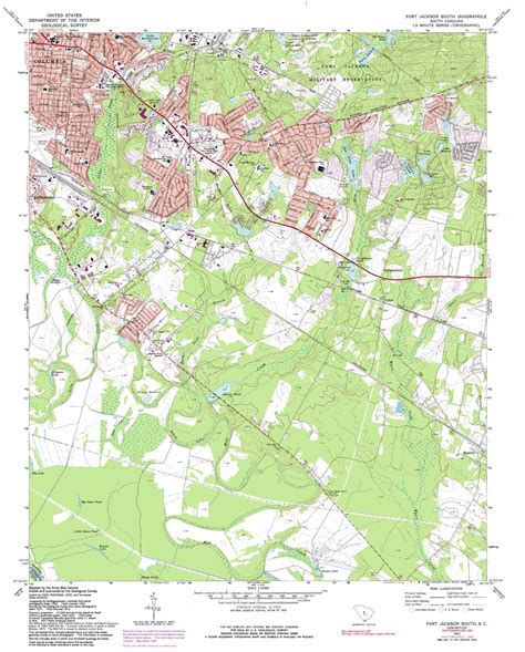 Fort Jackson South topographic map, SC - USGS Topo Quad 33080h8