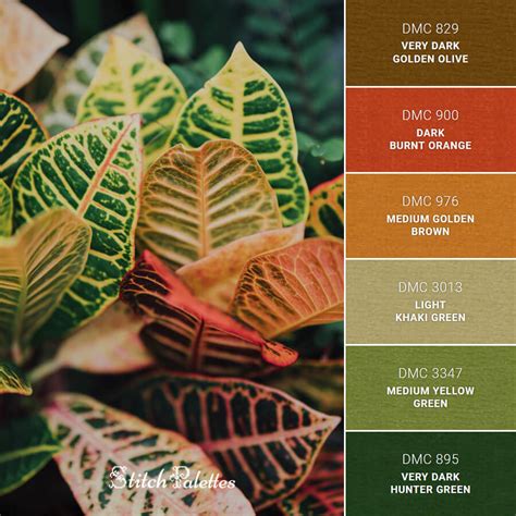 Croton Tones - Embroidery Color Palette (With Thread Codes)